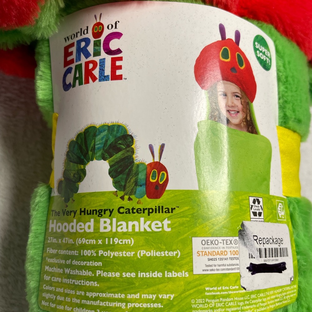 The very hungry caterpillar hooded blanket